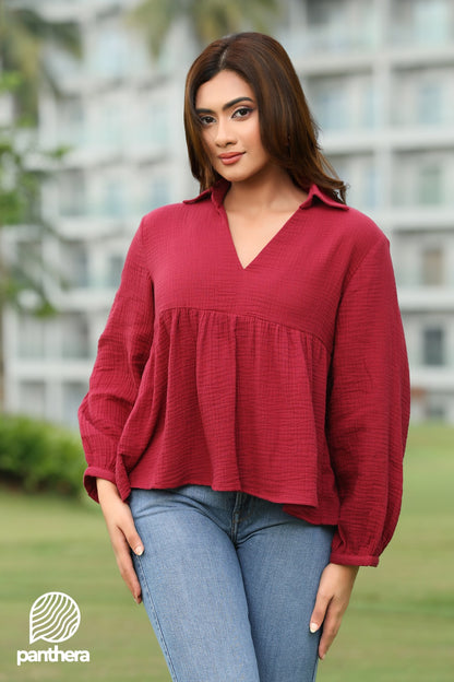 Frill detail Long Sleeve Top