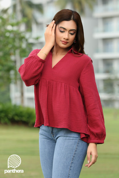 Frill detail Long Sleeve Top
