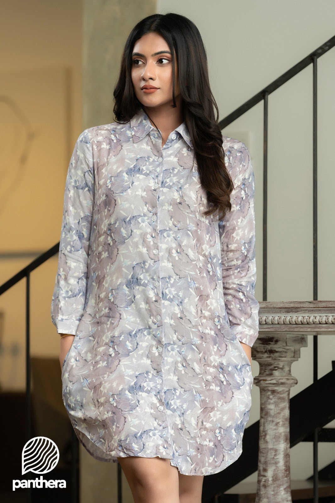 Floral Casual Shirt Dress