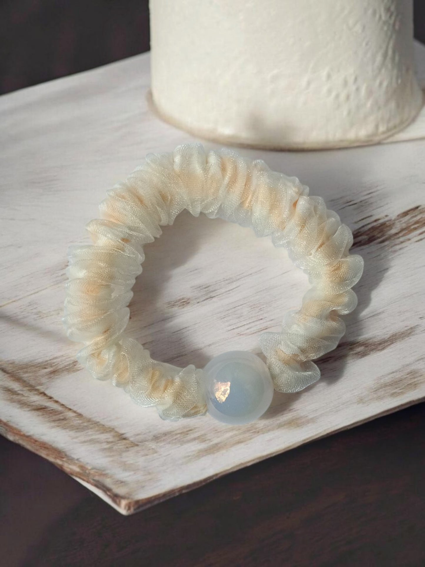 Pastel Pearl Mini Scrunchie