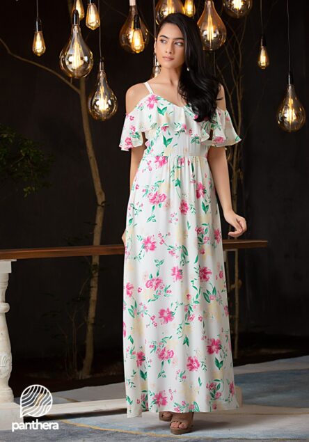 Floral Printed Off Shoulder Dress