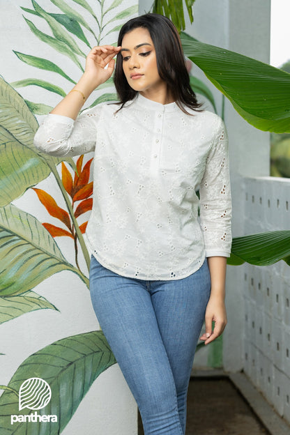 3/4″ Sleeve High Neck Top