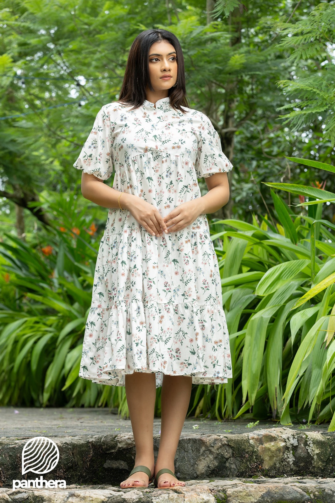 Frill Detail Floral Dress