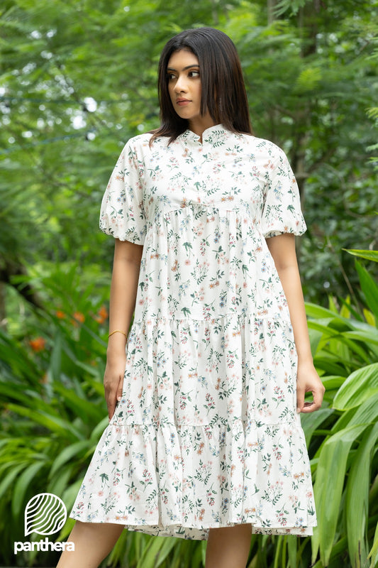 Frill Detail Floral Dress