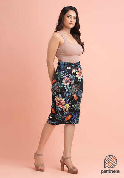 Floral Printed Pencil Skirt