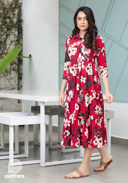 Casual Floral Printed Dress