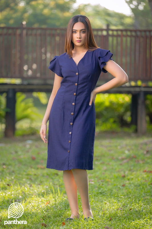 Casual Linen Midi Dress