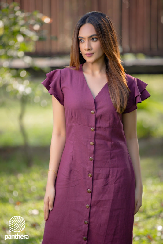 Casual Linen Midi Dress