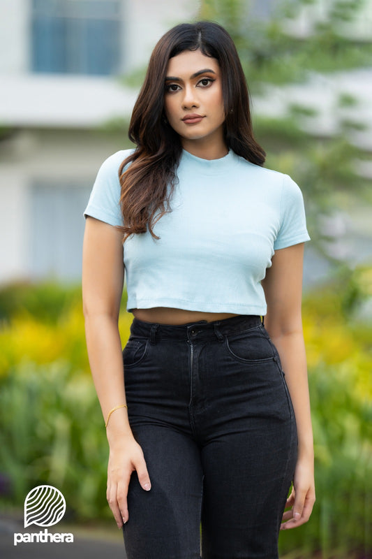 High neck Crop Top