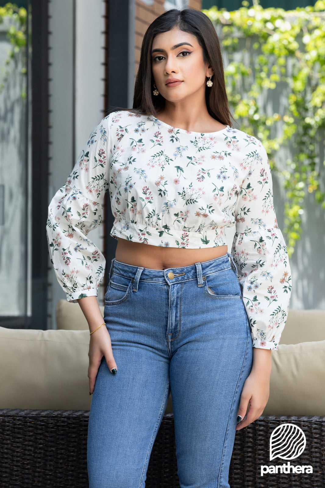 Floral Printed Casual Crop Top