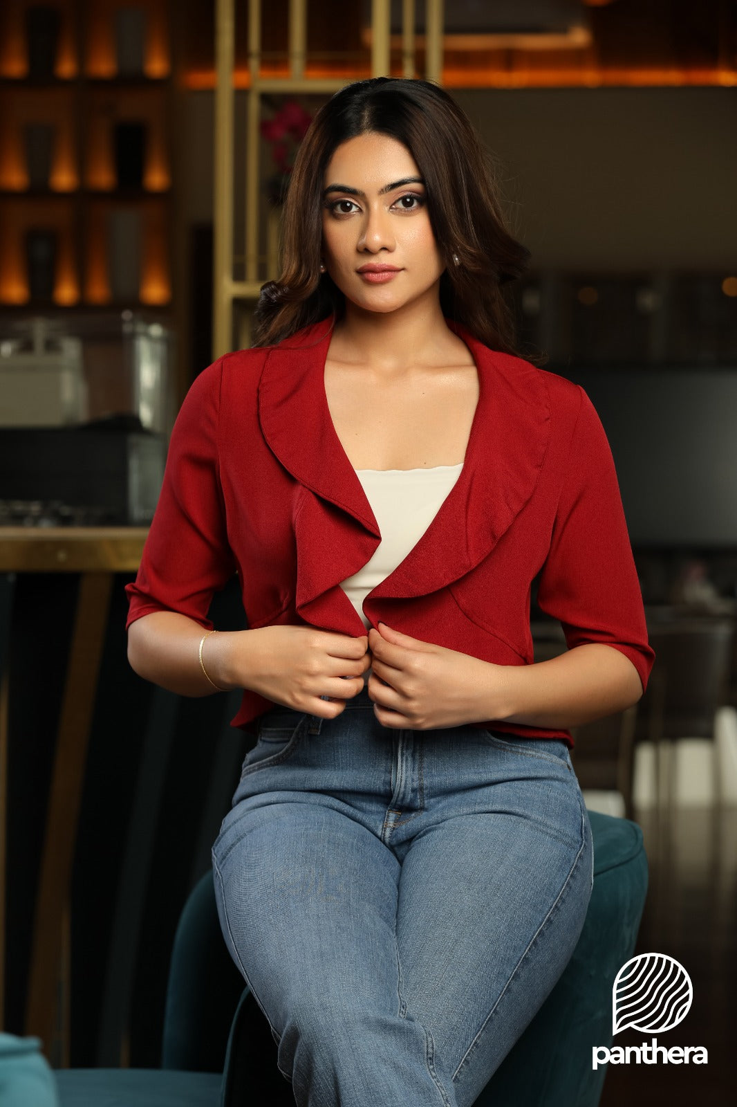 Frill Detail Over Coat