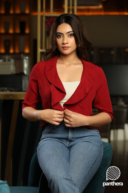 Frill Detail Over Coat