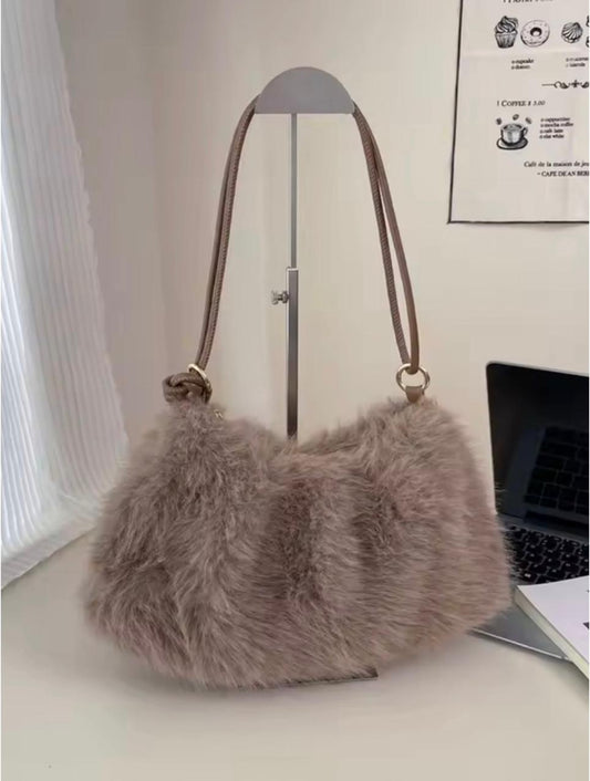 Fuzzy Flair Shoulder Bag