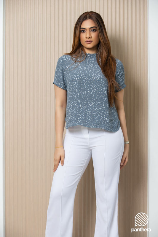 The Pebble Speckle Draped Top