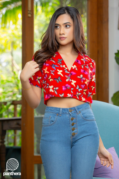 Printed Casual Crop Top
