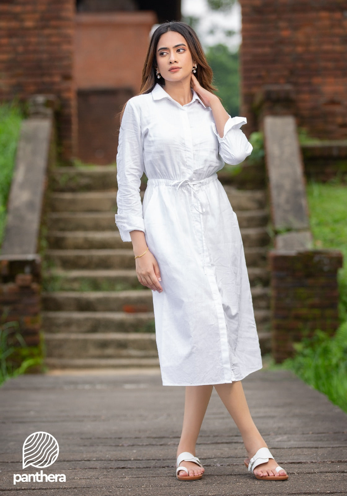White&nbsp;Linen Dress