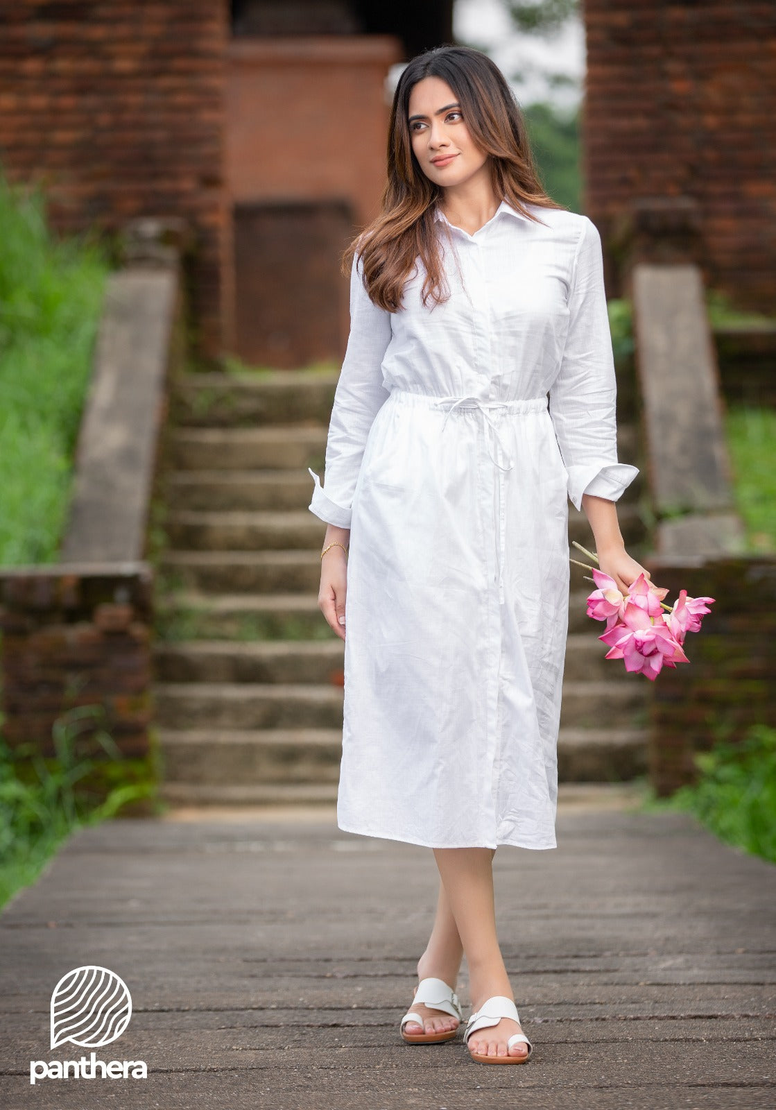 White&nbsp;Linen Dress