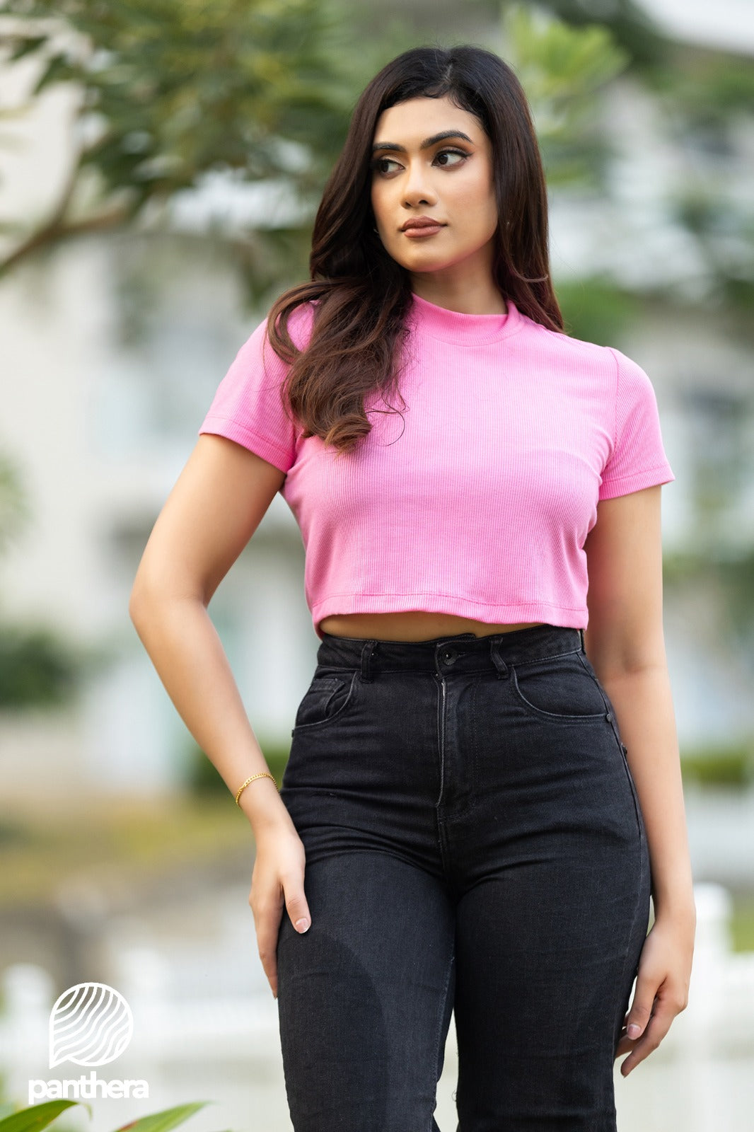 High neck Crop Top