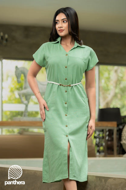 Linen Pocket Details Dress