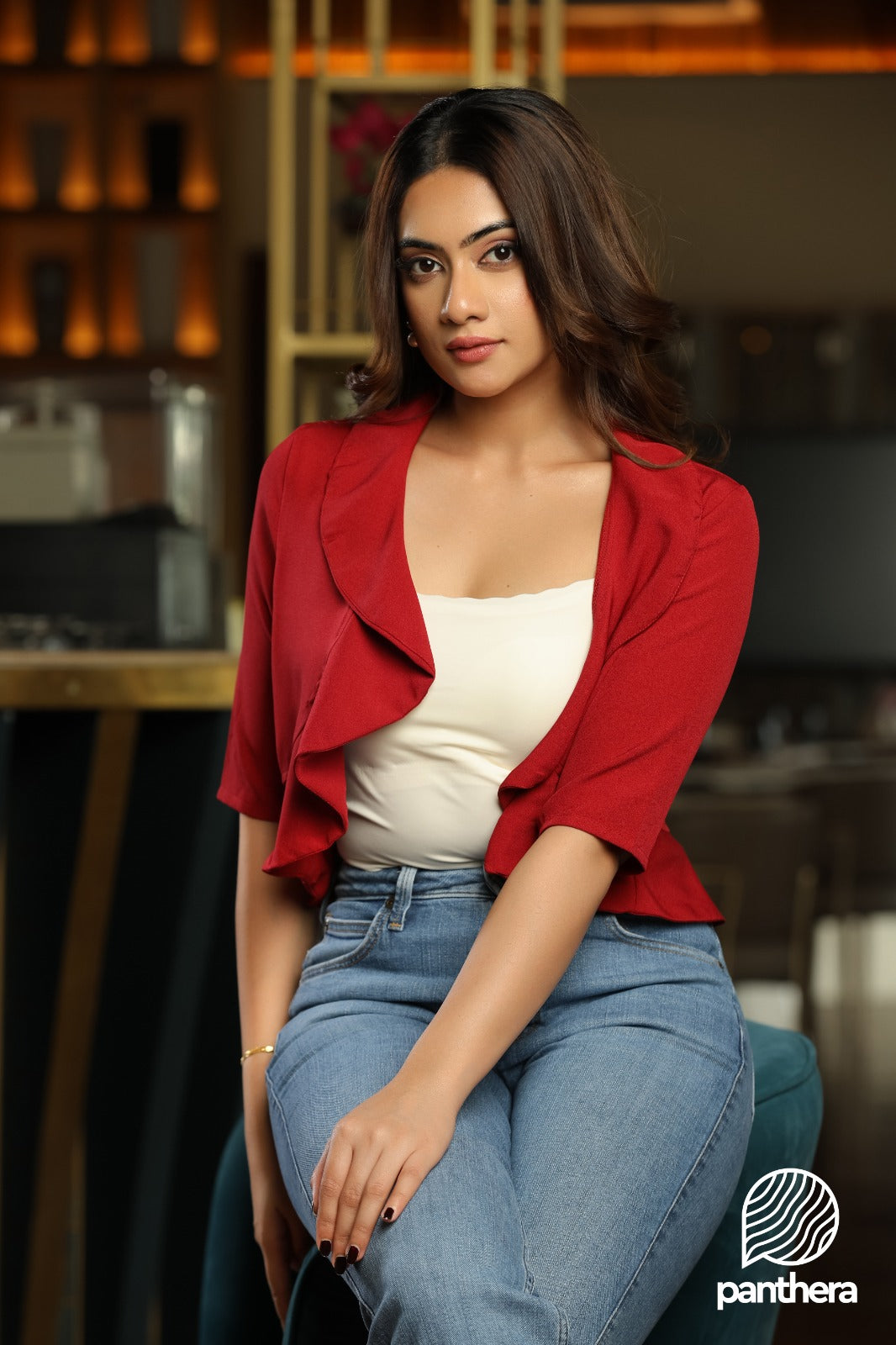 Frill Detail Over Coat