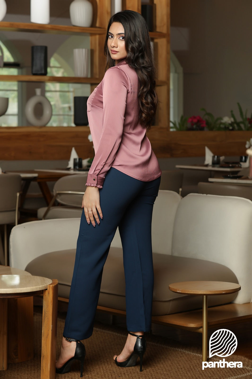 Dusty Rose Satin Blouse