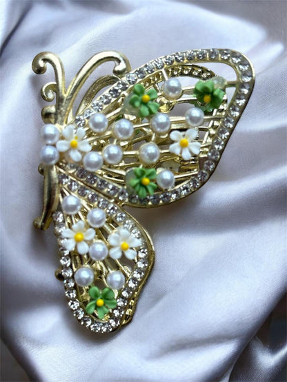 Floral Butterfly Hair Clip