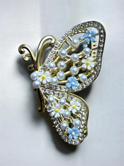 Floral Butterfly Hair Clip