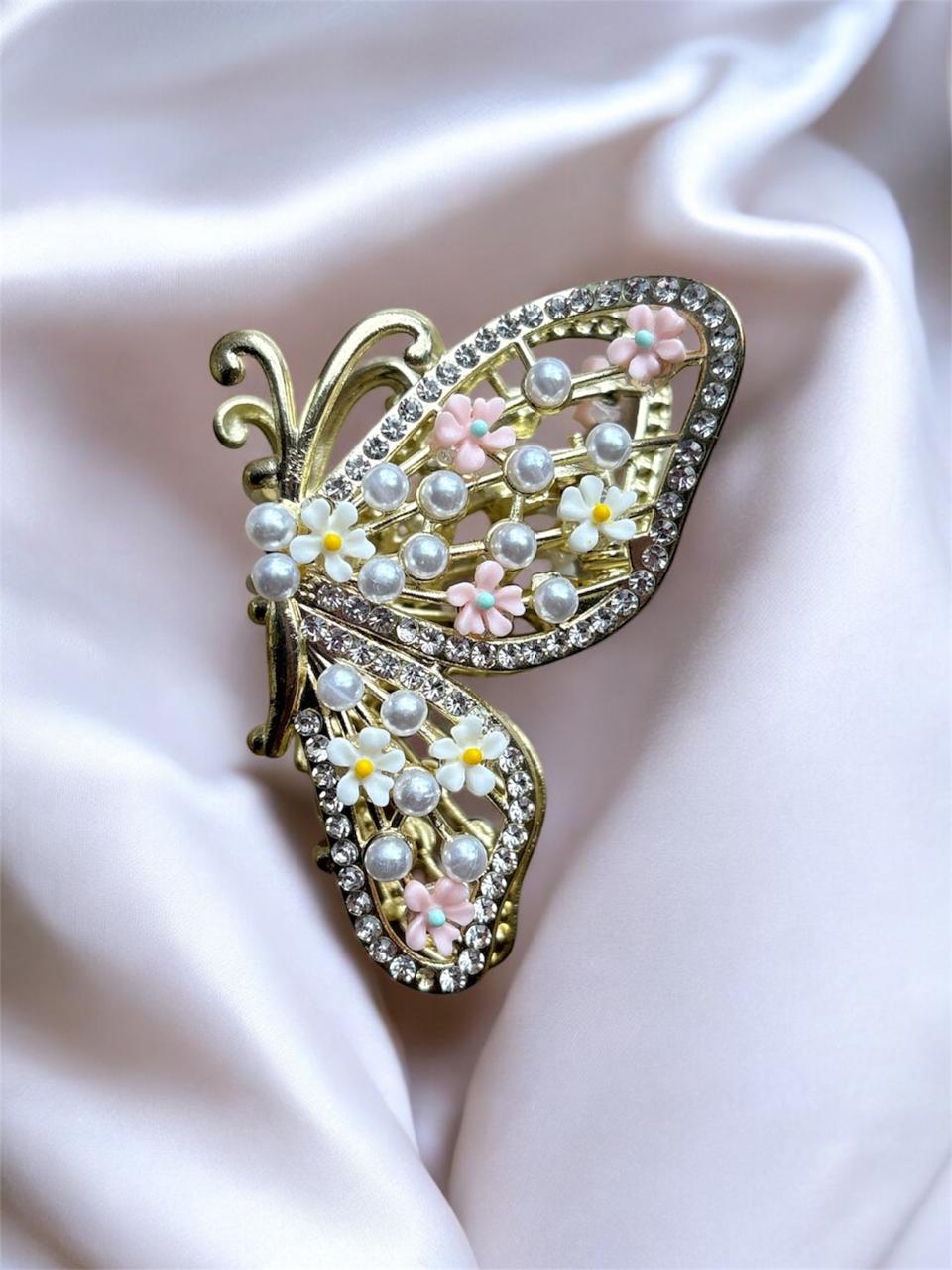 Floral Butterfly Hair Clip