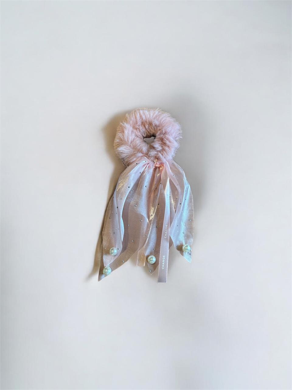 Fuzzy Bow Scrunchies Hair Band