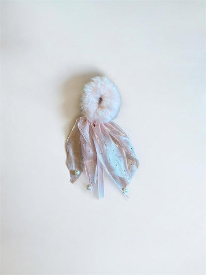 Fuzzy Bow Scrunchies Hair Band