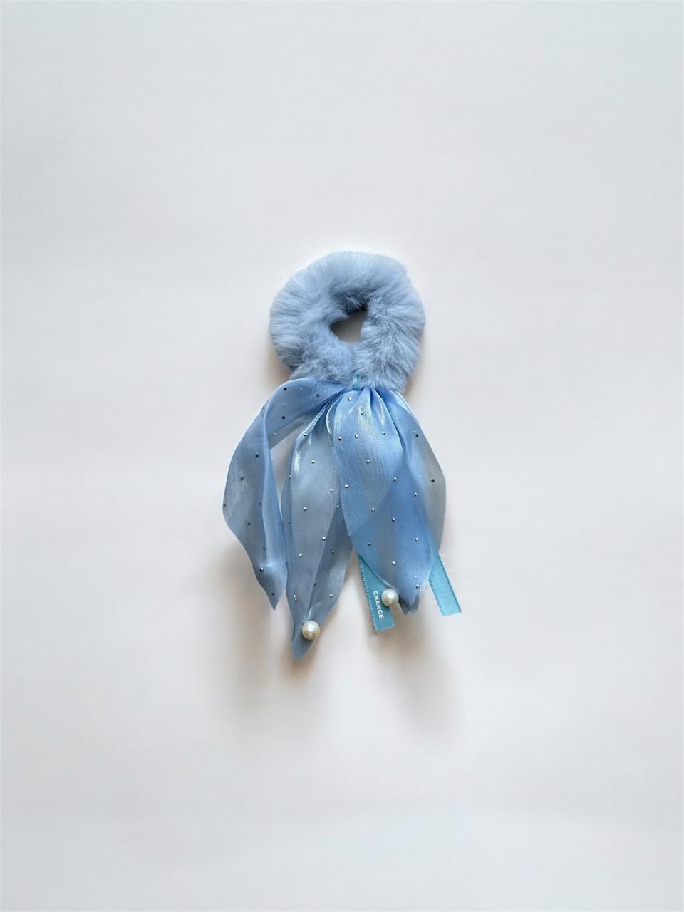 Fuzzy Bow Scrunchies Hair Band