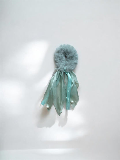 Fuzzy Bow Scrunchies Hair Band