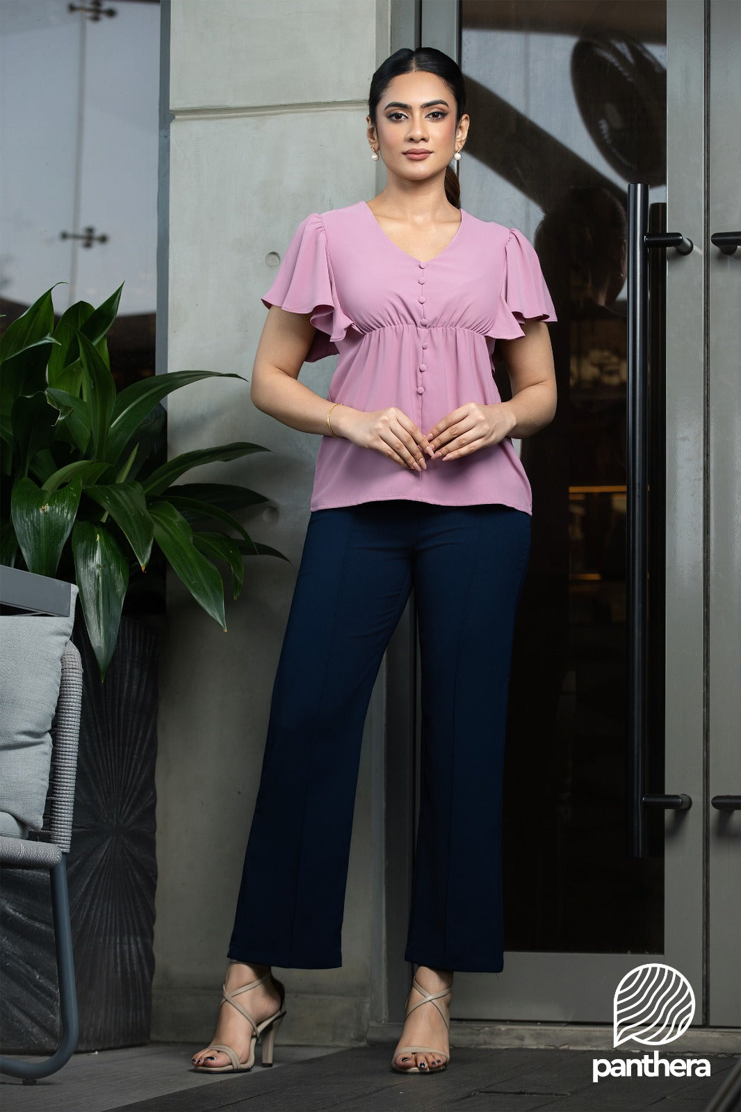 Butterfly V-Neck Top