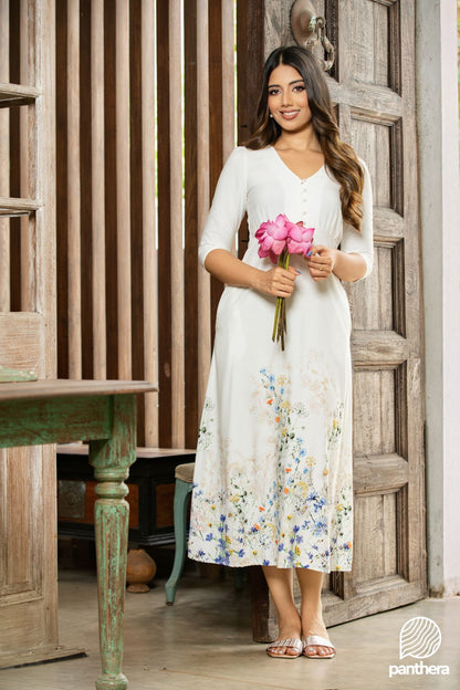 Boarder Printed Casual Dress