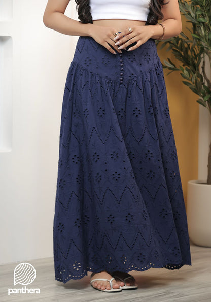 Indigo Wave Maxi Skirt