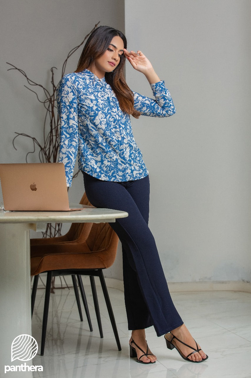 Floral Printed WW High Neck Shirt