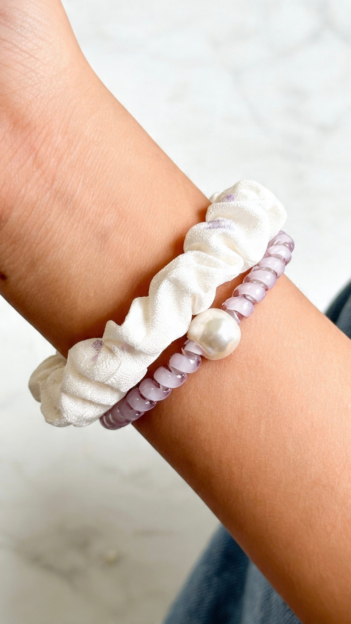 Pastel Pearl Scrunchie