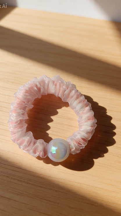 Pastel Pearl Mini Scrunchie
